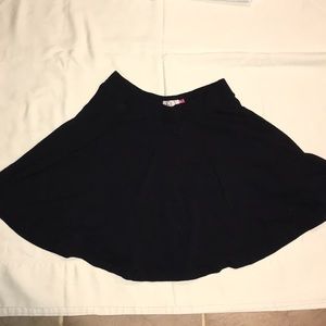 Black jersey mini skater skirt